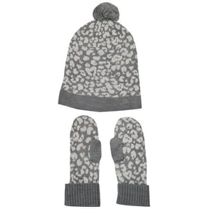 Set De Gorro Y Guantes Tommy Hilfiger Para Niñas, Gris Jaspeado Claro