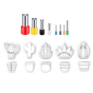 Bothyi - 18 Uds Cortadores De Pendientes De Arcilla Polimérica Cactus Para Decoraciones De Pasteles Colgantes Blanco