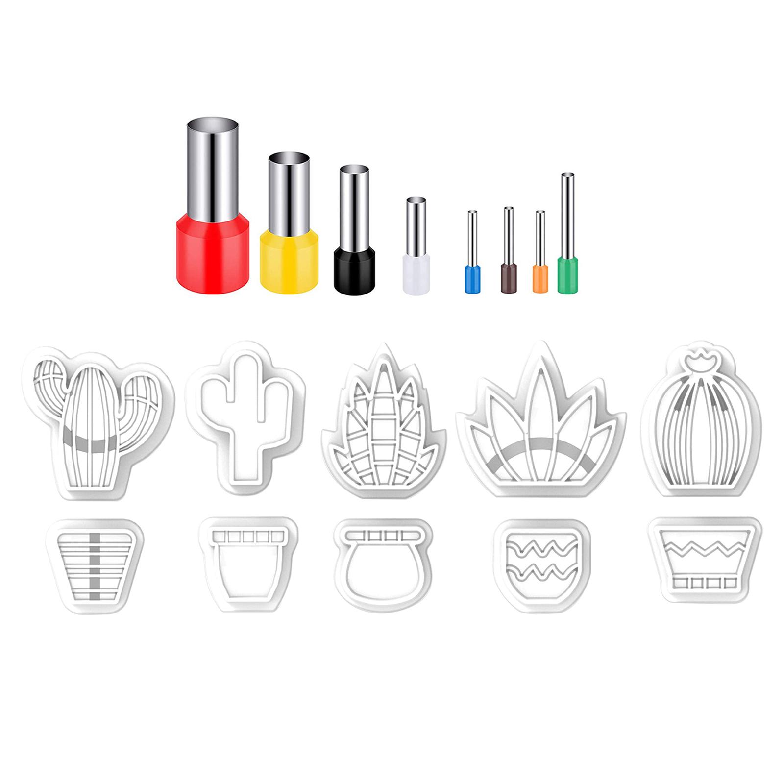 Bothyi - 18 Uds Cortadores De Pendientes De Arcilla Polimérica Cactus Para Decoraciones De Pasteles Colgantes Blanco