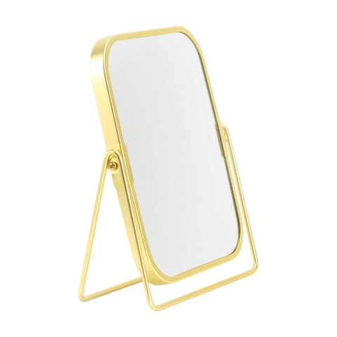 Magideal - Espejo De Escritorio De Escritorio Espejo De Tocador Espejo Portátil De Tocador Portátil De Tocador De Doble Cara Espejo Para La Oficina De La Sala De Oro