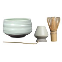 Magideal - Juego De Matcha De Estilo Japonés, De Bambú, De Matcha, De Té Tradicional Japonesa Para Salón De Té, Cerámica, Soporte Para Verde