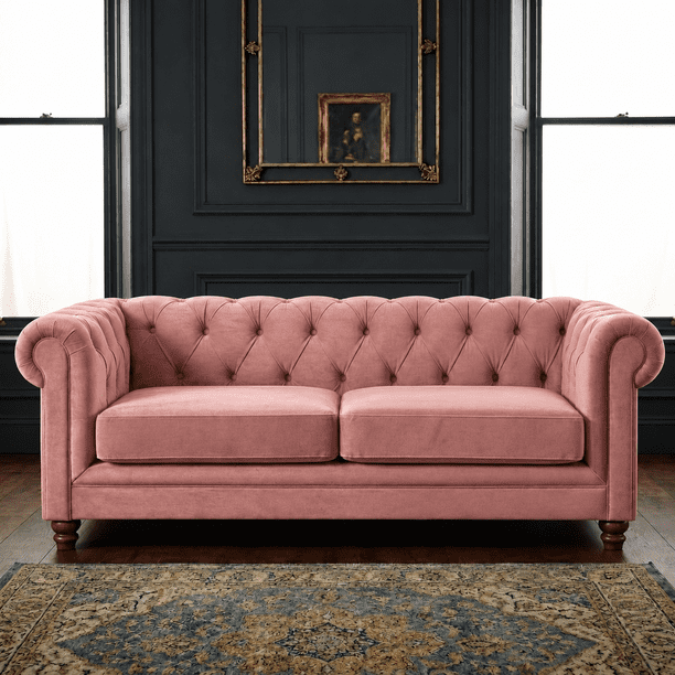 Sofa Florencia 3C Tela Velvet Palo Rosa