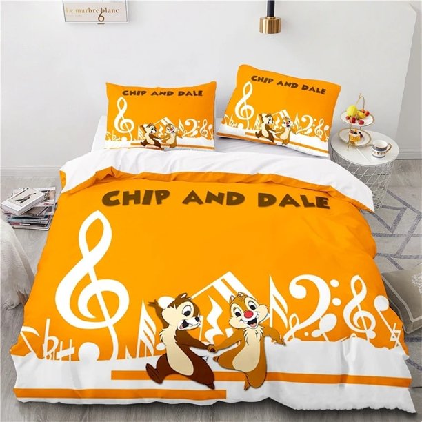 Cartoon comforter sets, Chip 'n' Dale Duvet Cover, Pillowcase, Family Bedroom Bedding Set Boy & Girl Gift 200x200cm Bed Sheets
