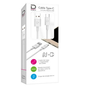 Cable Typec 5A Blanco 1 Metro Datacom Pronobel