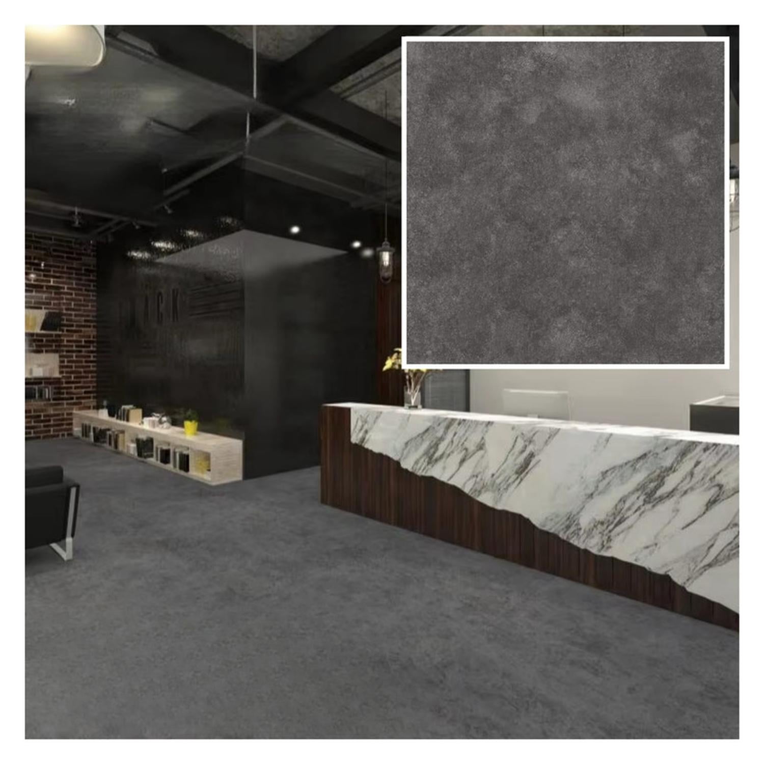 Mobii - Piso Vinílico Símil Porcelanato 45,7x45,7 Gris Oscuro
