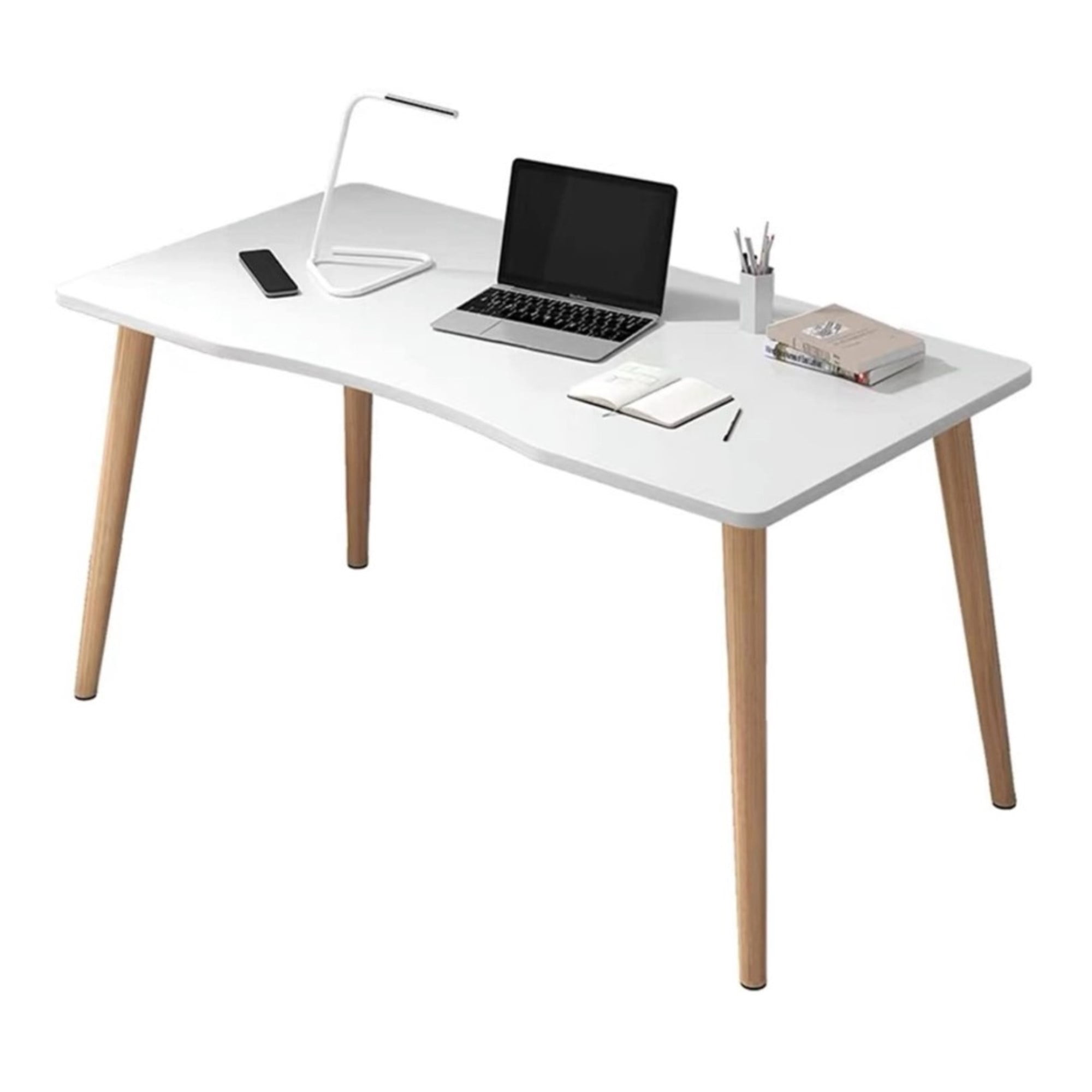 Citohome - Mesa De Ordenador De Madera Con Diseño Curvo Para Hogar Y Oficina