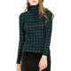 thumbnail image 2 of INSPIRE CHIC Blusa de Mujer de Cuello Alto a Rayas de Manga Larga para Fiesta de Navidad para Uso Casual o de Trabajo L Verde, 2 of 8