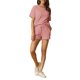 thumbnail image 2 of INSPIRE CHIC Conjunto de salón de punto waffle para mujer, pijama de manga corta con bolsillos, mezcla de algodón suave para primavera y verano, XL, rosa claro, 2 of 6