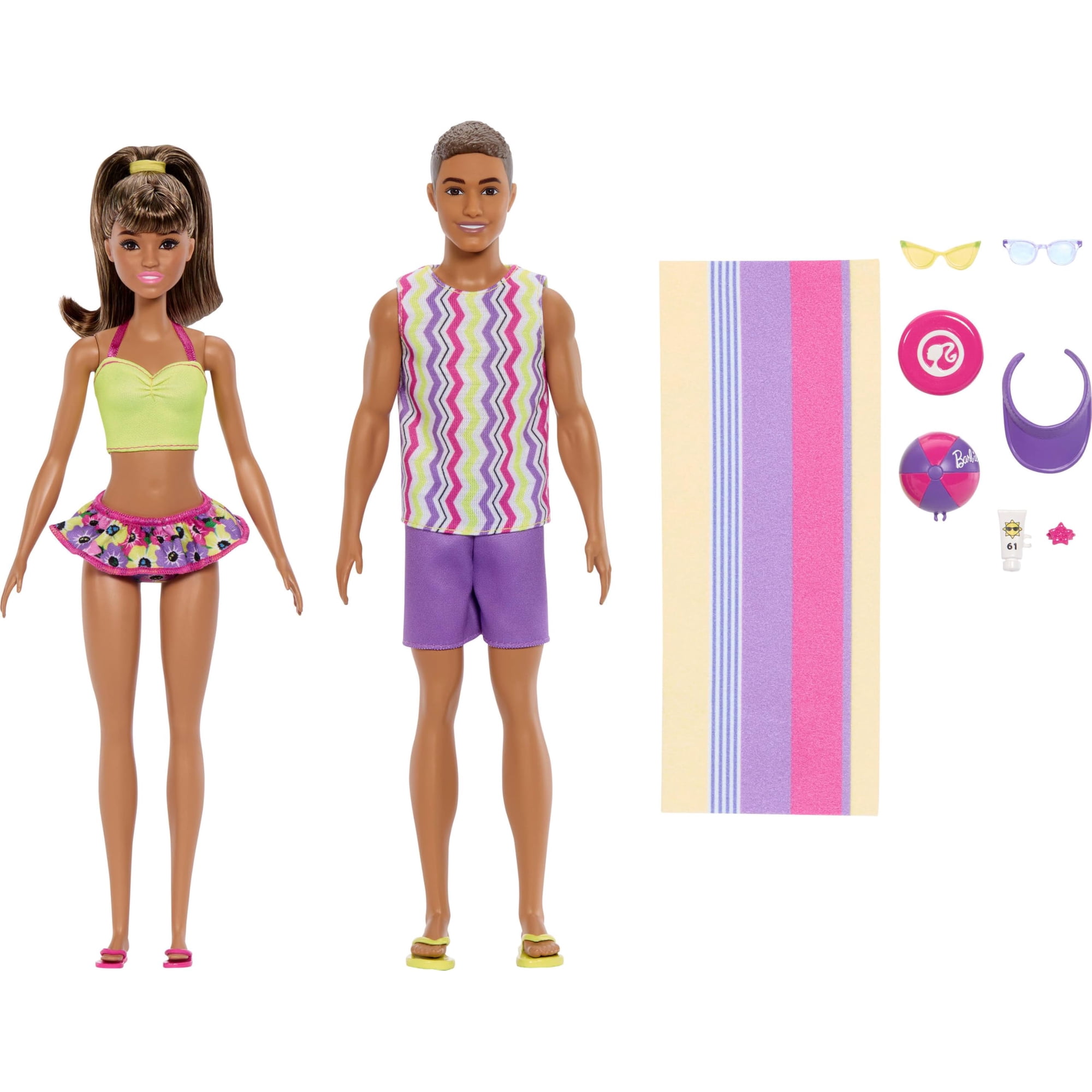 Conjunto De Muñecas De Moda Estilo Barbie Inspirado En La Playa Con Accesorios