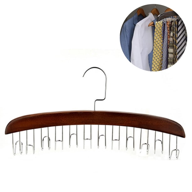 Organizador de corbatas de madera para colgar accesorios de armario masculino, ahorra espacio para guardar y exhibir.
