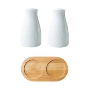 Bothyi - Juego De Salero Y Pimentero De Cerámica Rellenable Para Mesa De Camping Y Hogar