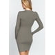 thumbnail image 4 of Vestido Mini Largo De Canalé Con Cuello En V Y Manga Larga, 4 of 5