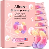 Parches En Gel Con Purpurina Tricolor Aileory Para Debajo De Los Ojos, 24 Pares