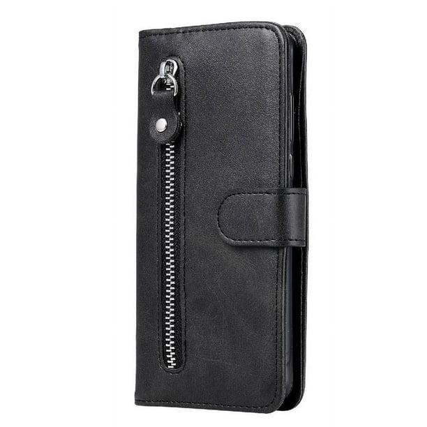 Funda con Cremallera para OPPO A52/A72/A92, Carcasa Cartera de Cuero PU con Soporte y Tarjetero