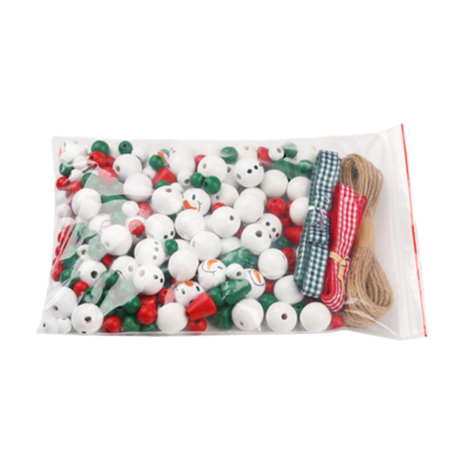 Bothyi - Juego De Cuentas De Madera Navideñas, Cuentas De Madera, Manualidades Para Bolsos, Pulseras, Llavero