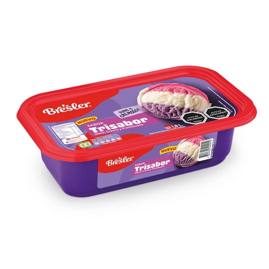 Helado Sabor Mora, Crema Y Frambuesa Cassata 1.8 L Bresler