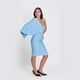 thumbnail image 2 of Vestido ajustado con capa en un hombro color celeste Talla S Mujer, 2 of 3