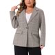 thumbnail image 1 of Agnes Orinda Blazers de Talla Grande para Mujeres Cuadros Solapa con Muesca Manga Larga Blazer Casual de Negocios 4X Marrón Beige, 1 of 7