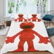 thumbnail image 2 of Elmo Conjunto de sábanas temático, trío de piezas, cómodo y amigable con la piel, diseño único, regalo de decoración para el hogar para familiares, amigos y fans,140X210cm, 2 of 6