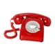 thumbnail image 2 of Teléfono de disco giratorio de estilo vintage, teléfono con cable europeo, estilo años 60, con campana de metal, estilo retro. Rojo, 2 of 5