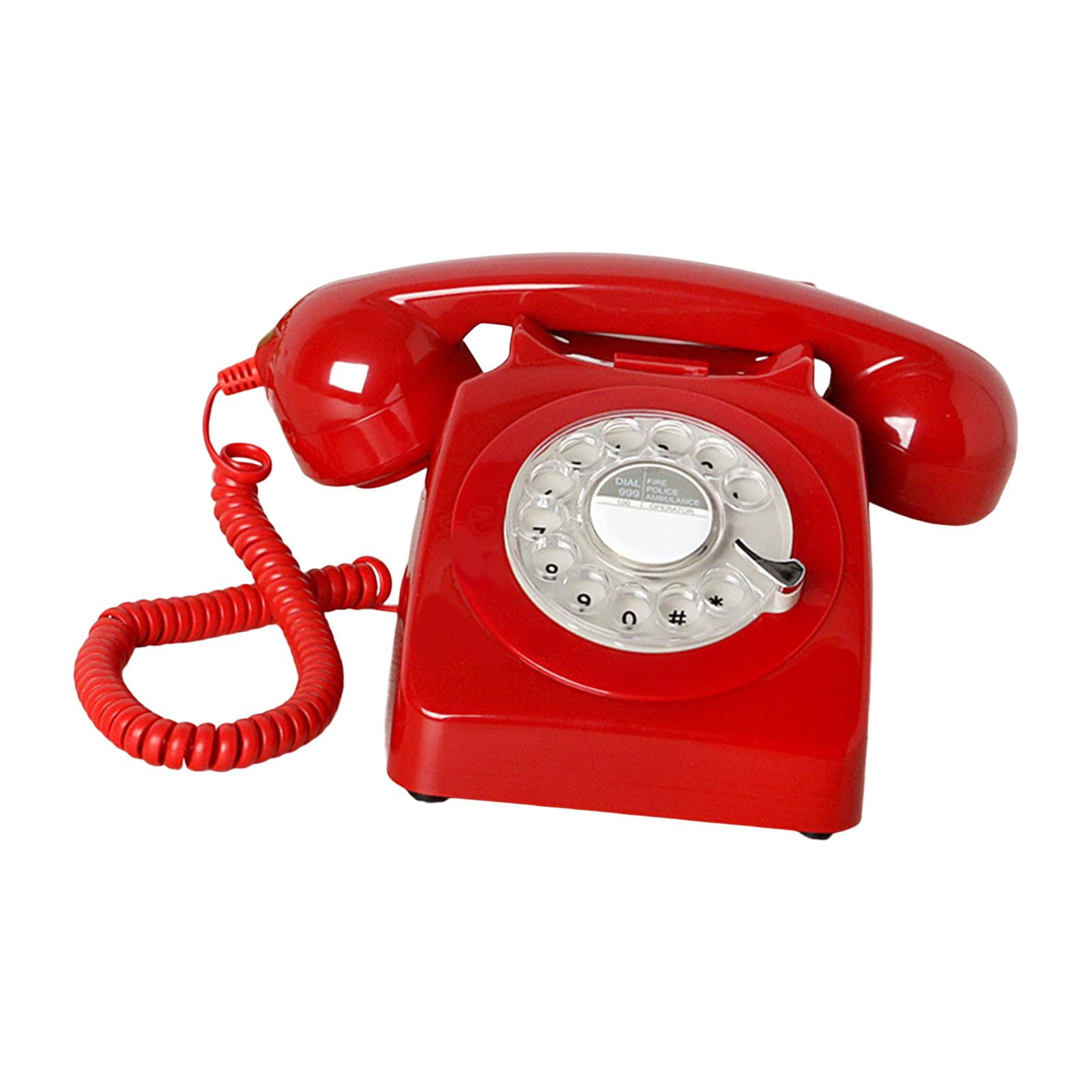 Bothyi - Teléfono Fijo De Estilo Retro Teléfono Decorativo De Marcación Giratoria De Estilo Vintage