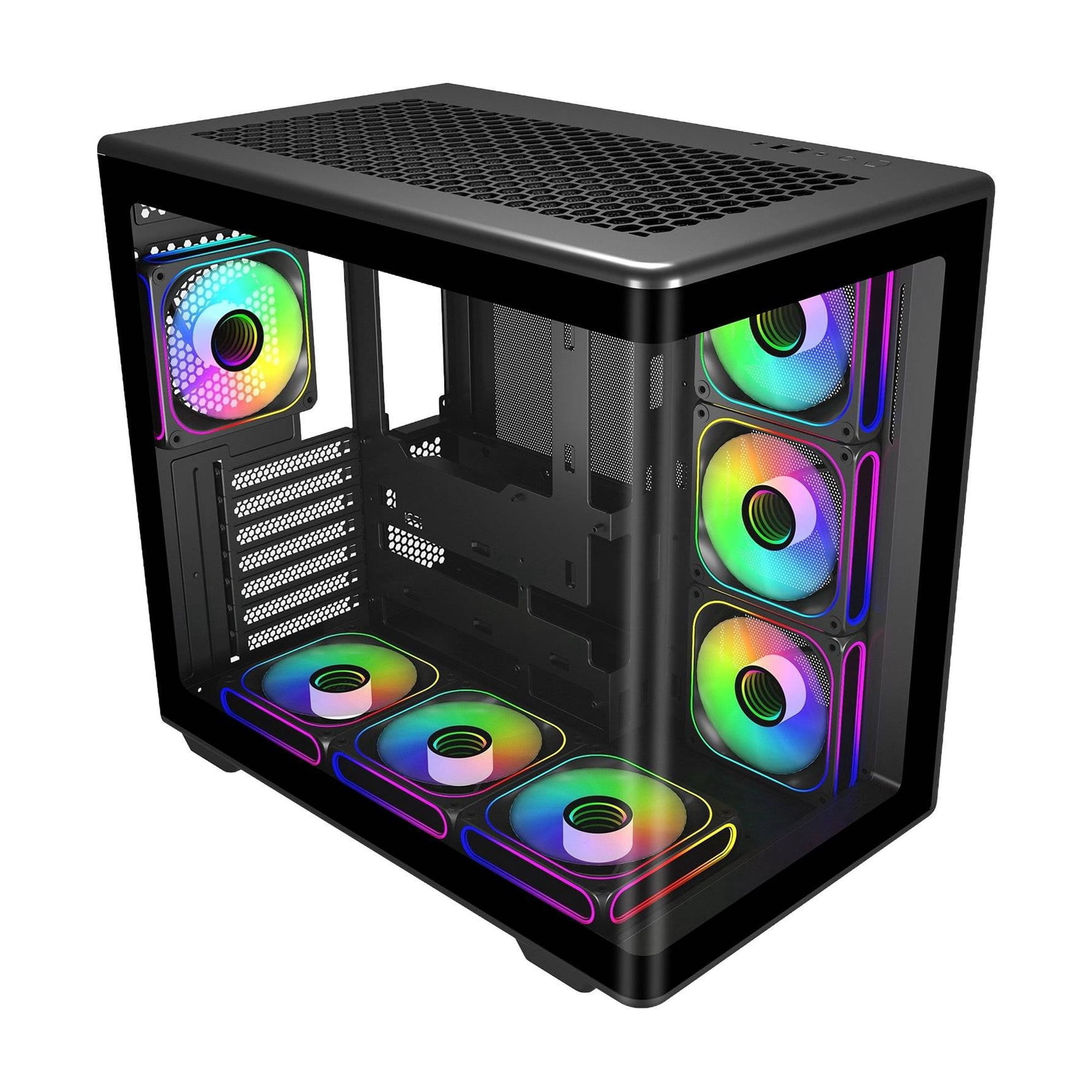 Gabinete Gamer Cooler Master Elite 600, Mid Tower, 7 Ventiladores Argb, Negro