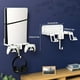 thumbnail image 3 of Kit de montaje de pared 6 en 1 para PS5 Silm Compatible con la consola PlayStation 5 Silm (disco y edición digital) Con cable de carga magnético Soporte de mando desmontable-Blanco, 3 of 7