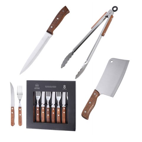 Set Parrilla 11 Piezas Acero Inoxidable Arthome Par56