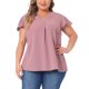 thumbnail image 1 of Agnes Orinda Blusas de Talla Grande para Mujer de Escuela y Universidad con Lunares Suizos, Cuello Entallado, Mangas con Volantes, Básicas y Lindas 3X Gris Púrpura, 1 of 6