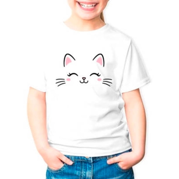 Polera Gatito Lindo Kawai Cute Cat Niño Niña