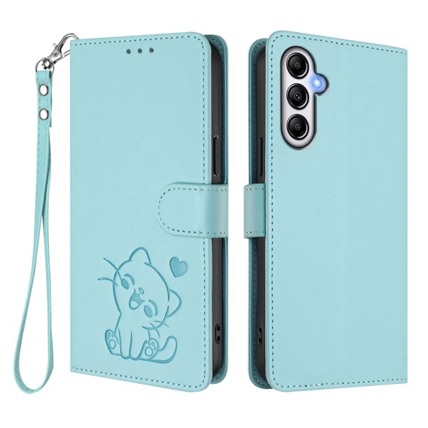 Carcasa Billetera de Cuero Sintético para Samsung Galaxy A25 5G, Verde Claro