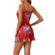 thumbnail image 3 of INSPIRE CHIC Vestido de Tirantes de Satén para Mujer, Camisón de Flores Sedoso con Tirantes Ajustables para Primavera Verano L Rojo, 3 of 6