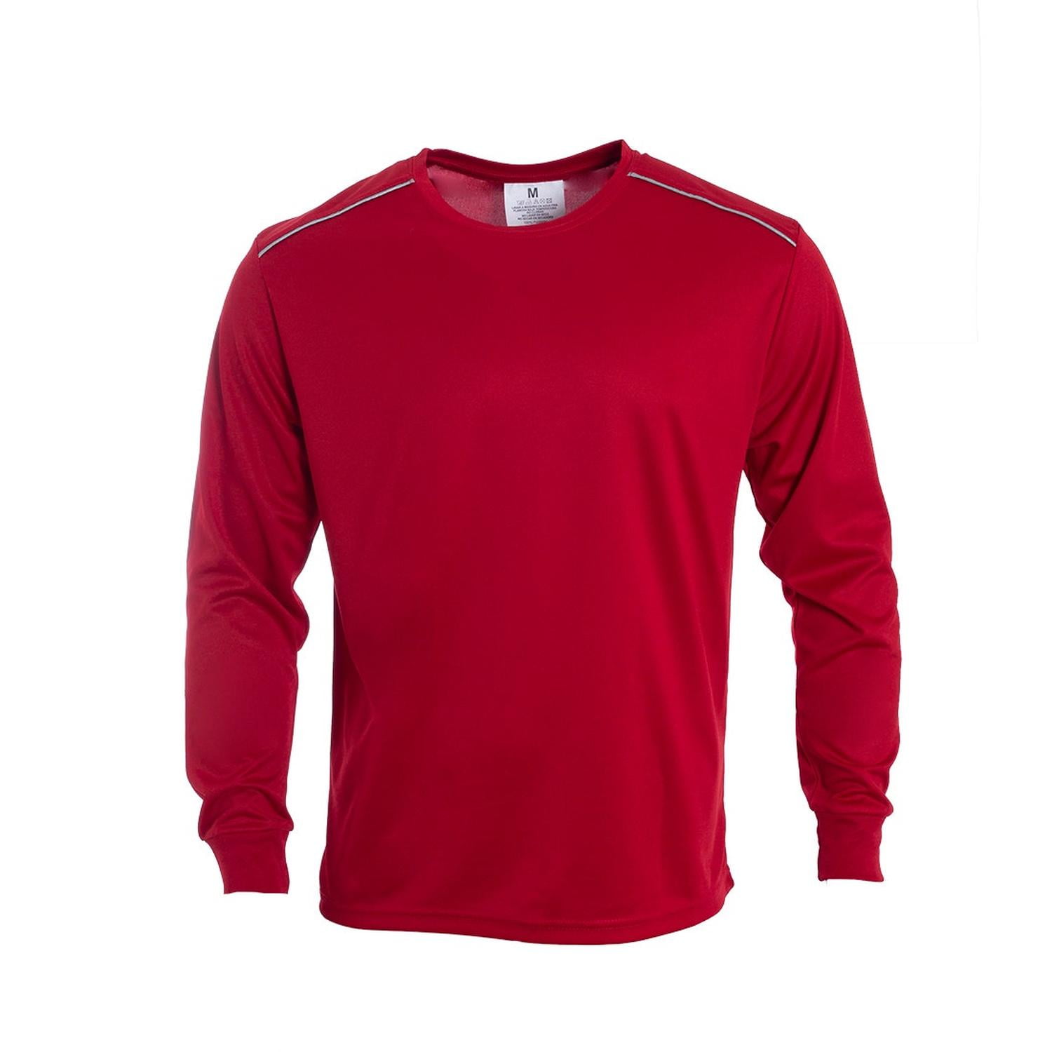 Jayson - Polera Dry Fit C/antibacterial Ml Cuello Polo Y Reflectante Rojo S
