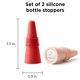 thumbnail image 2 of Tapones para botellas con forma de conejo para vino y bebida (rosa, juego de 2), 2 of 3