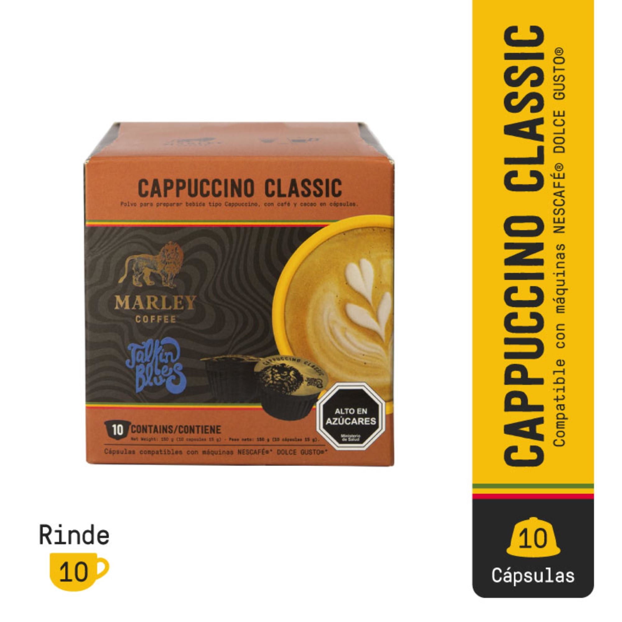 Capsulas Talk In Blues Cappuccino Classic Compatible Con Dolce Gusto 10 Un Marley Coffee