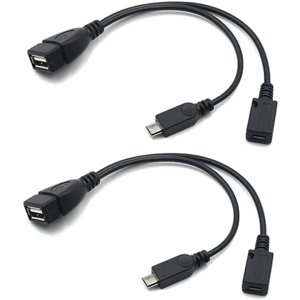 Auvipal 2-En-1 Micro Usb A Usb Adapter (Otg Cable + Cable De