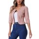 thumbnail image 4 of INSPIRE CHIC Chaquetas de Jean de Mezclilla Recortadas sin Cuello de Manga 3/4 para Mujer Rosa XS, 4 of 6