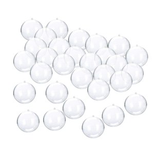 Magideal - 30X Bolas De Adorno Transparentes, Decoración Navideña Redonda, Bricolaje, Bolas De Favores De Boda, Adornos Rellenables Transparentes Para Fiesta En