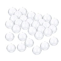 Magideal - 30X Bolas De Adorno Transparentes, Decoración Navideña Redonda, Bricolaje, Bolas De Favores De Boda, Adornos Rellenables Transparentes Para Fiesta En