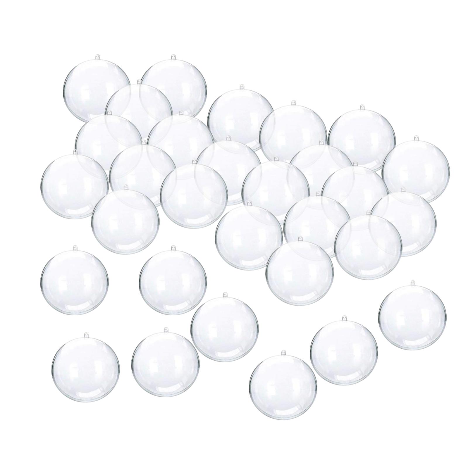 Magideal - 30X Bolas De Adorno Transparentes, Decoración Navideña Redonda, Bricolaje, Bolas De Favores De Boda, Adornos Rellenables Transparentes Para Fiesta En