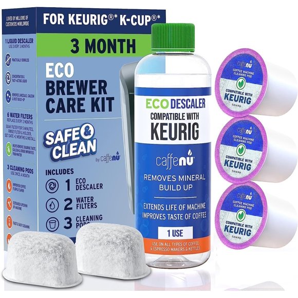 Kit de mantenimiento Caffenu Keurig 1.0 y 2.0 con solución desincrustante