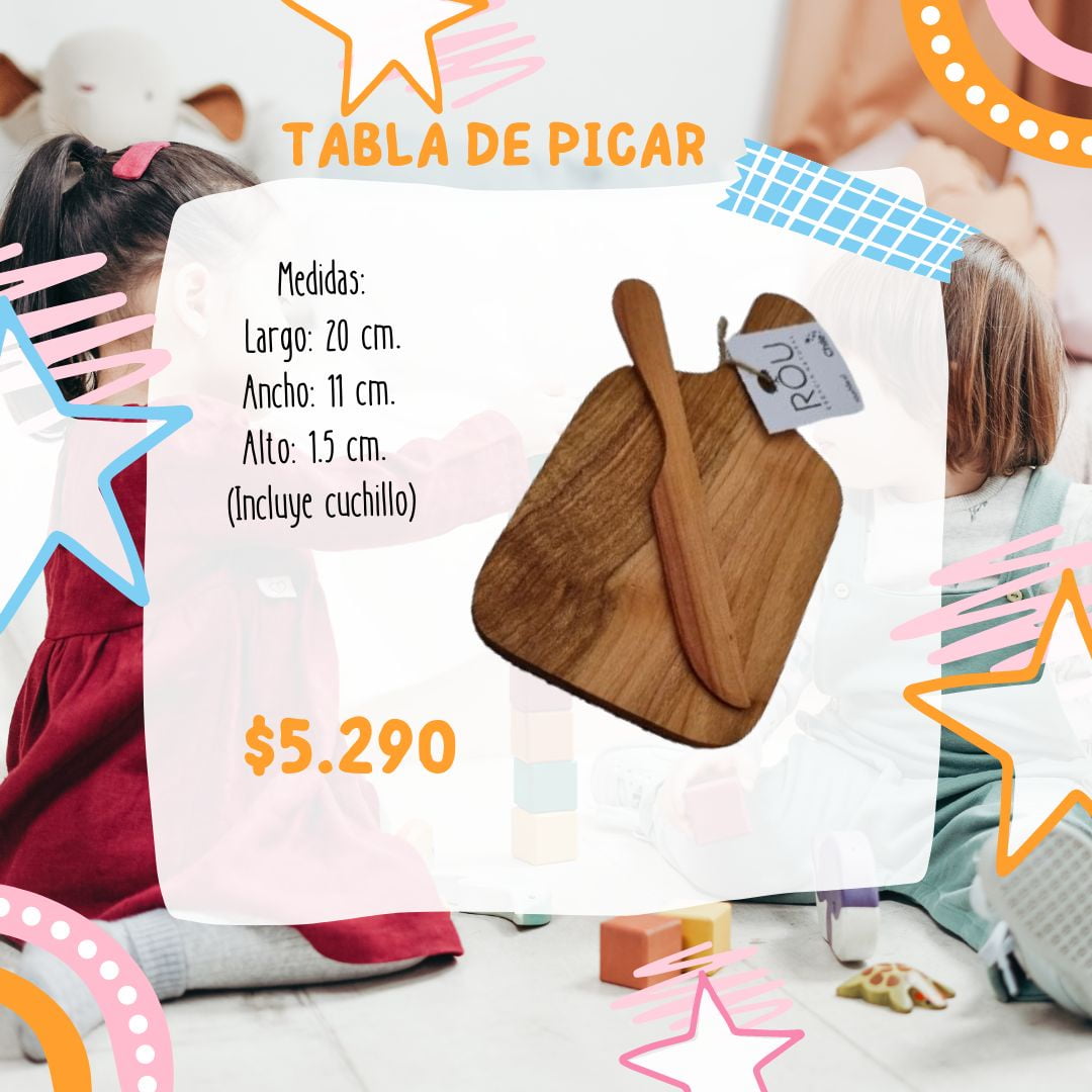 Rou - Tabla De Cocina De Juguete 20 X 11 Cm.