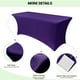 thumbnail image 3 of Mantel Obstal Spandex rectangular de 6 pies, color morado oscuro, paquete de 2, 3 of 3