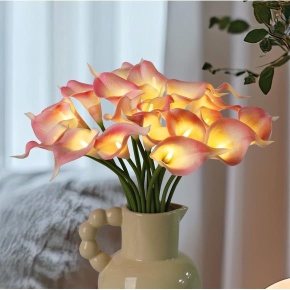 Ramo Artificial de Cala con Luz LED Rosa Claro HOMESEASONS