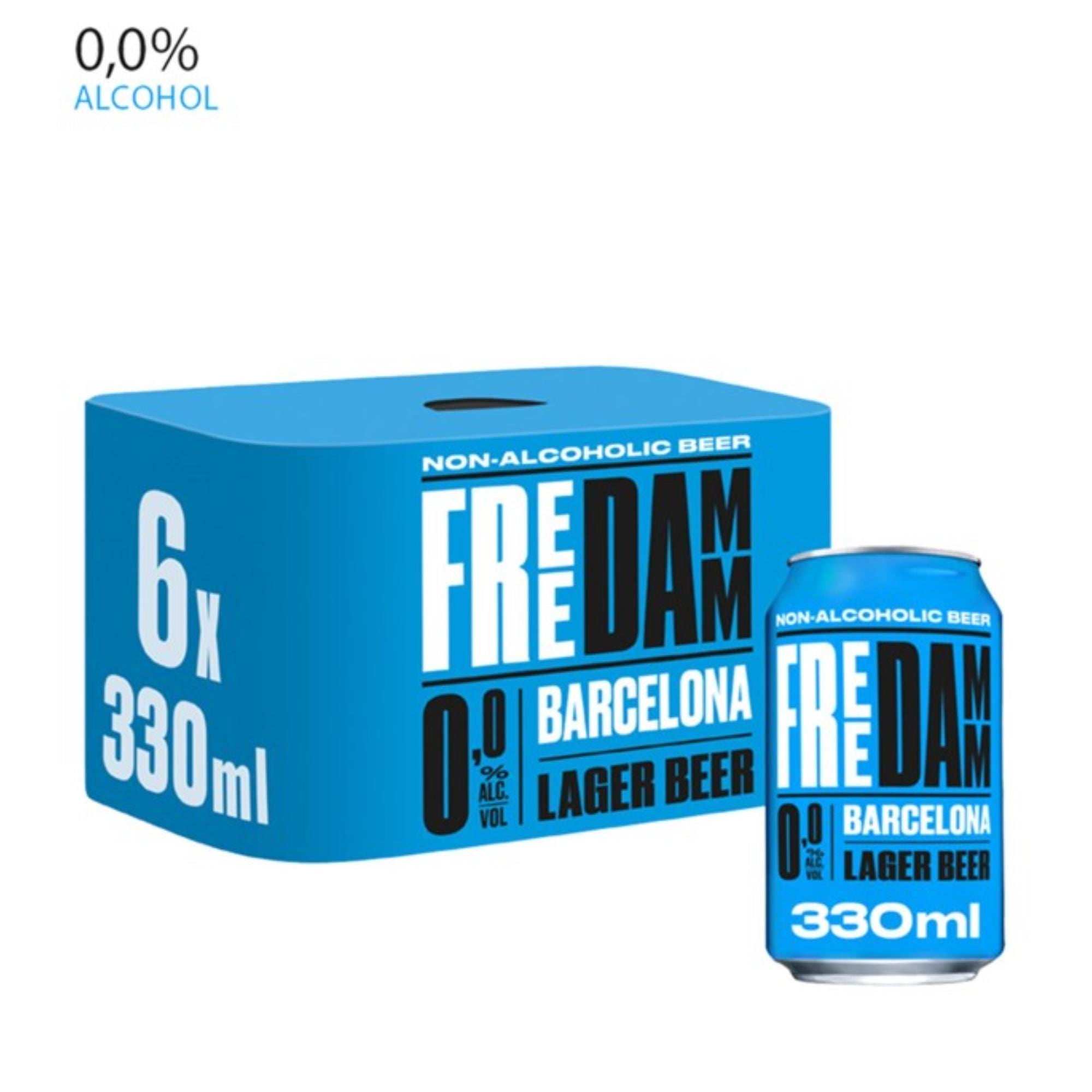 Cerveza Lager Sin Alcohol Freedamn Pack Lata 6 Un Damm