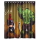 thumbnail image 1 of Cortina de ducha de superhéroe Hulk, juego de cortina de baño con ganchos, tamaño 60 x 72 pulgadas, 1 of 3
