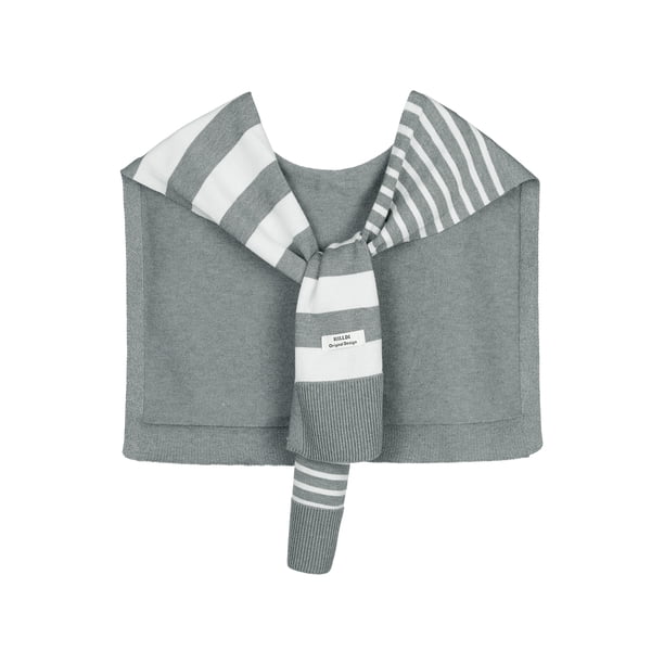 INSPIRE CHIC Suéter de Rayas para Mujer Chal Envolturas Tejidas Anudadas Multicolor Moda Casual Bufanda para Viaje Oficina Talla Única Gris