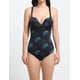 thumbnail image 1 of Traje de baño de una pieza estampado negro Talla L, 1 of 5