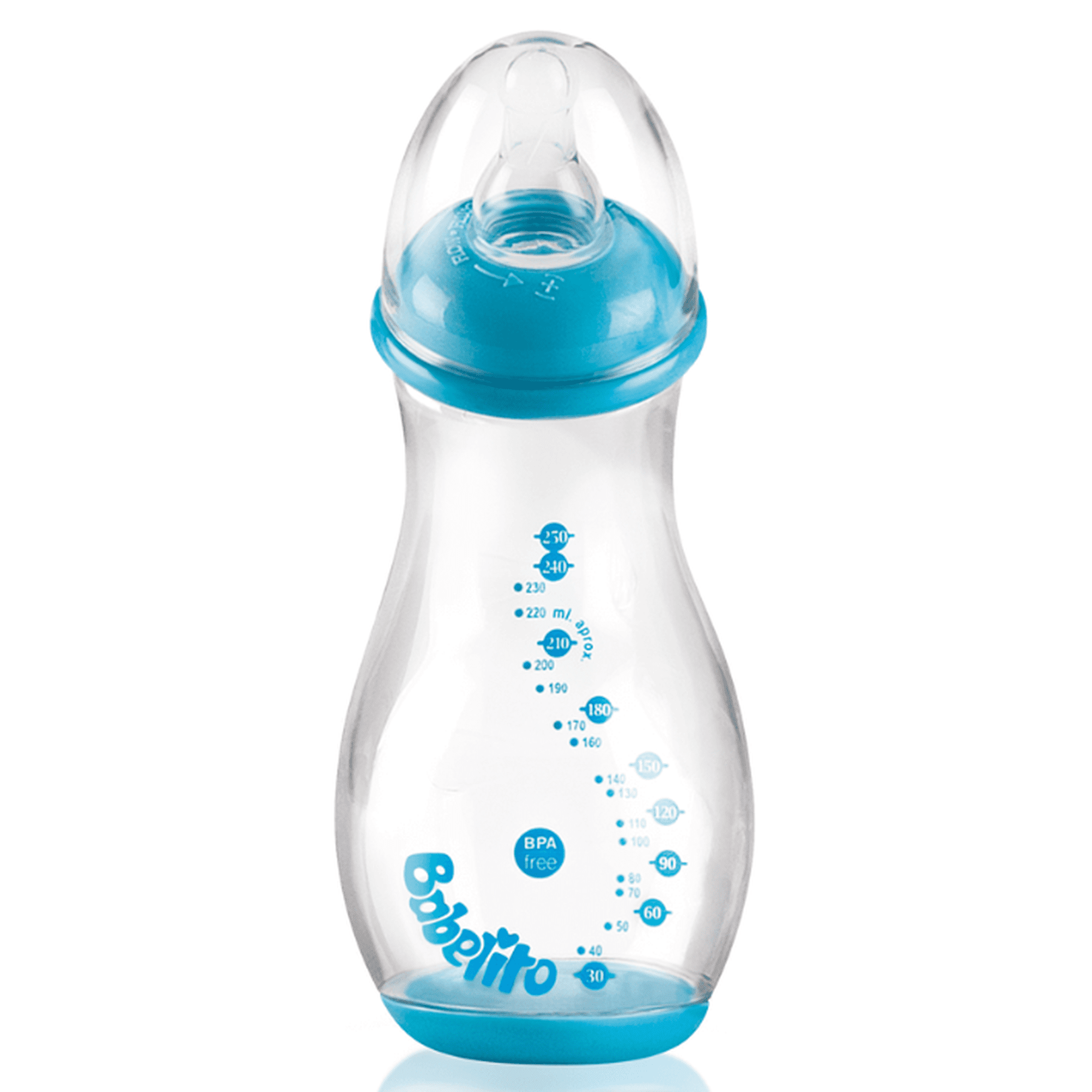 Babelito - Mamadera Angular 250ml Celeste 0-6 Meses