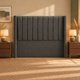 thumbnail image 2 of Respaldo de Cama 2 Plazas Lineal con Alas Tapizado en Lino Gris Oscuro 160 x 130 cm, 2 of 6